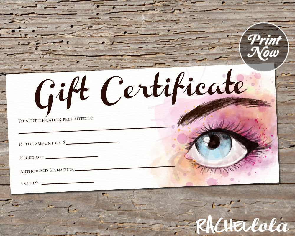 Beauty salon gift certificate template free